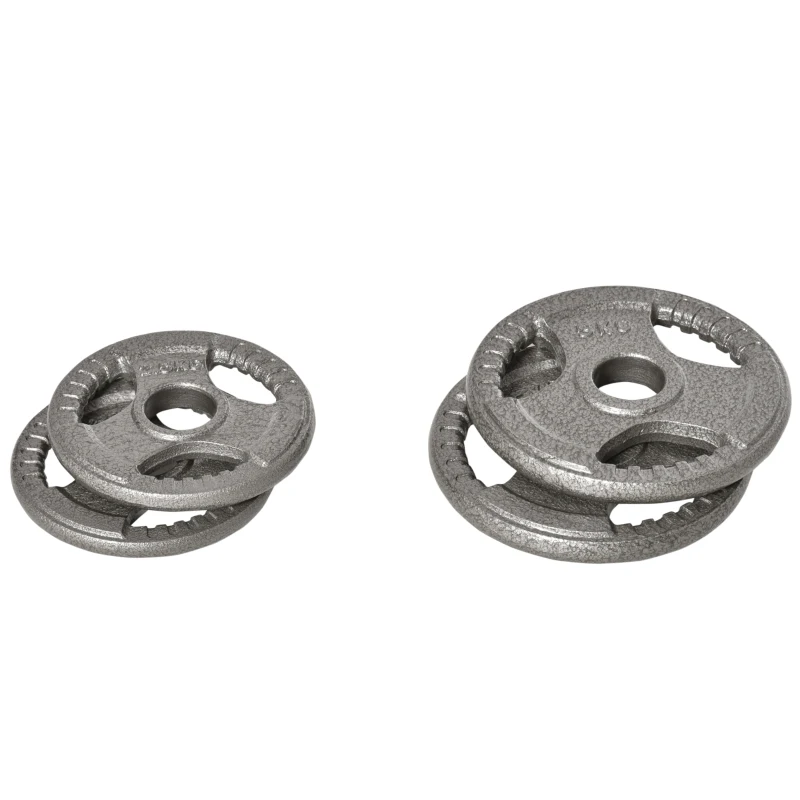 HOMCOM Set of 4 Weight Plate for 2"/5cm hole Dumbbell Handle Bar 15kg Dumbbell Plates Barbell Weight 2 x 5kg, 2 x 2.5kg