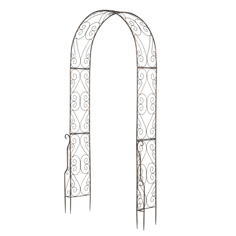 Outsunny 7.5ft Garden Arch Arbor Decorative Climbing Plants Lawn Wedding