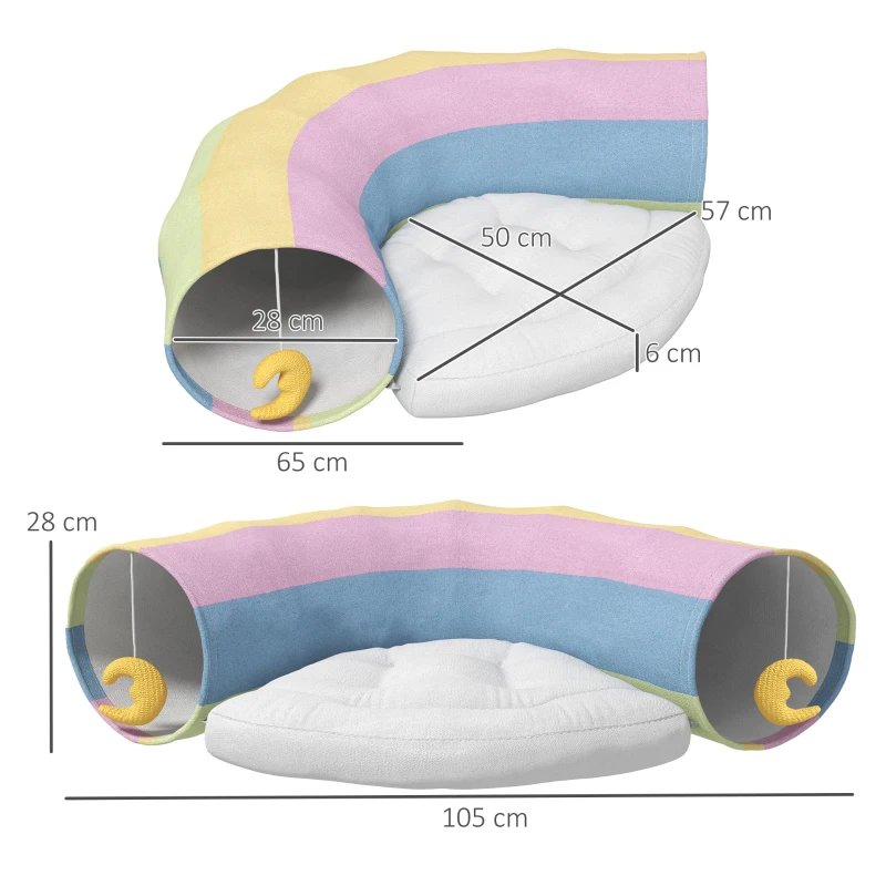 PawHut Tunel dla kotów z zabawkami