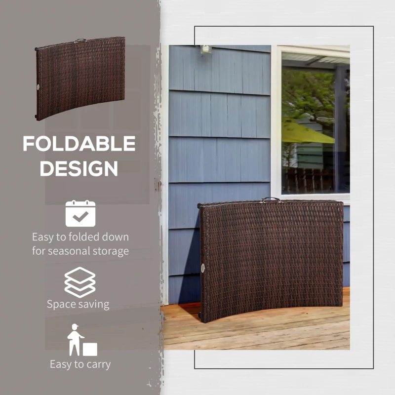 Outsunny Rattan Sun Lounger Garden Furniture Folding Outdoor Chair Wicker Weave Bed with Cushion and Pillow, Cream White