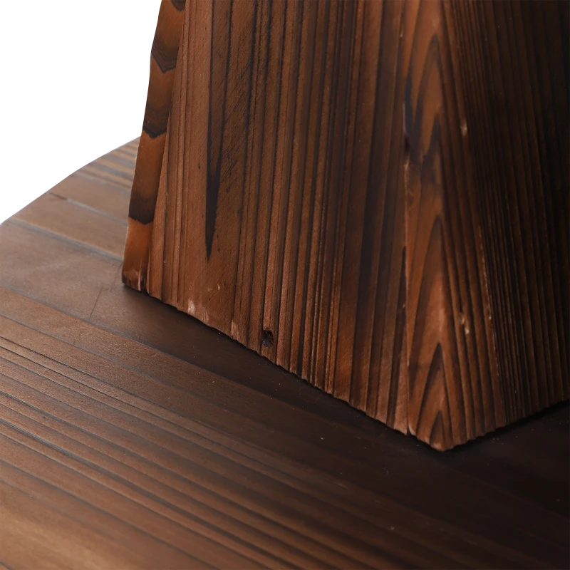 Outsunny Patio Wooden Water Fountain 3 Barrels Set with Wheels, Garden Decorative Ornament with Pump