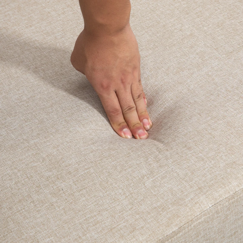 HOMCOM Poltrona Moderna in Tessuto Traspirante Effetto Lino con Tasca Interna, 80x85x88 cm, Beige