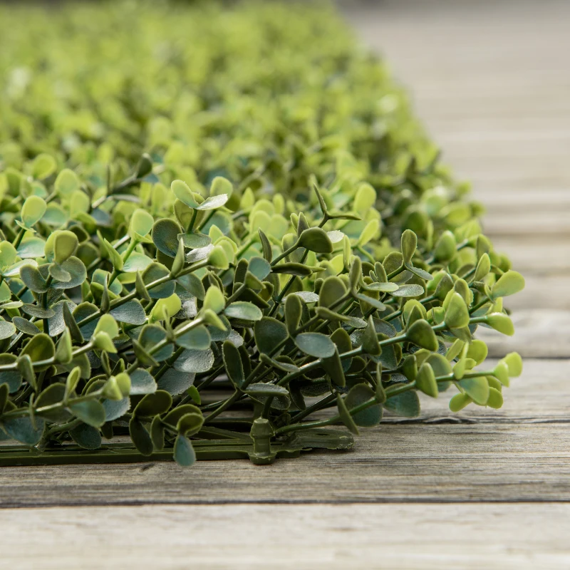 Outsunny Zielona ściana ze sztucznych roślin, 12 elementów, 50 x 50 cm