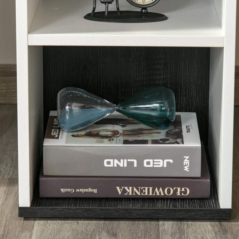 HOMCOM Computer Desk with Storage Shelves, Writing Table for Home Office, Study Workstation, Grey