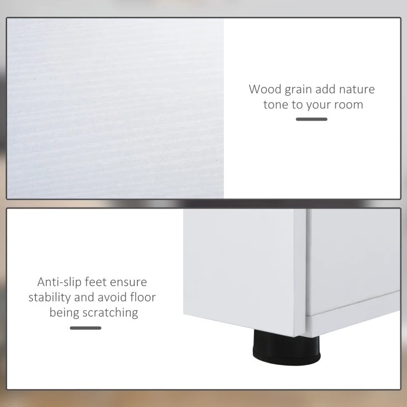 Vinsetto Lockable Office Storage Cabinet 2-Tier Filing Cabinet w/ Feet 2 Keys Melamine Coating Aluminium Handles Home Office Printer Stand White(m-6)