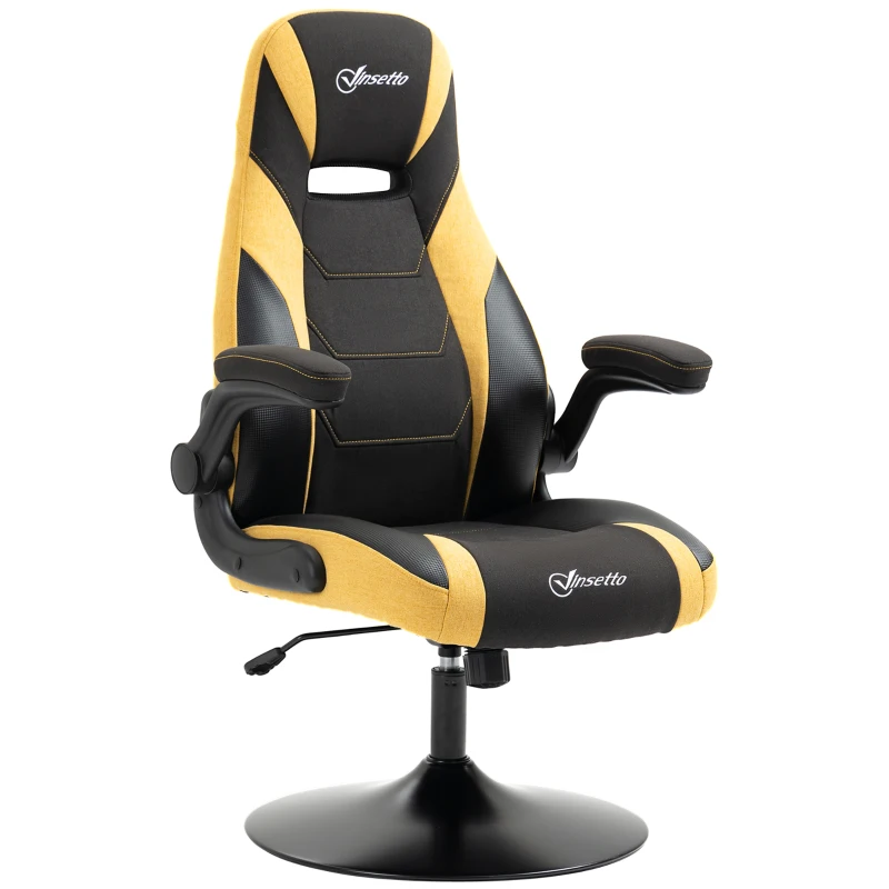 Vinsetto Gaming Stuhl z funkcją kołysania, obrotowy fotel biurowy z ekoskóry o wysokości 110-116cm