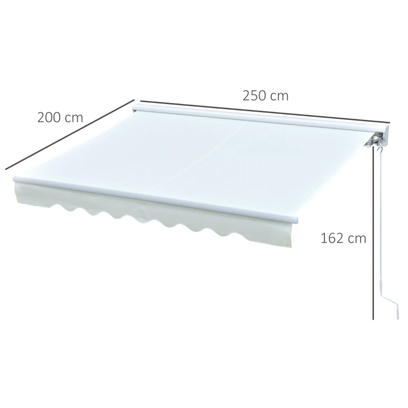 Outsunny Tenda da Sole a Bracci con Apertura Automatica, Telecomando e Luci a LED, Beige 250x200cm