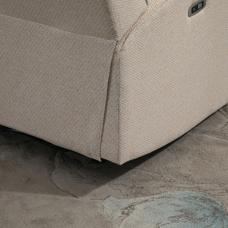 Fotel relaksacyjny fotel rozkładany fotel TV zero wall odchylany o 150° tkanina beżowy