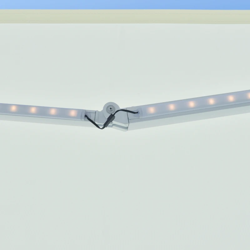 Outsunny Tenda da Sole a Bracci con Apertura Automatica, Telecomando e Luci a LED, Beige 250x200cm