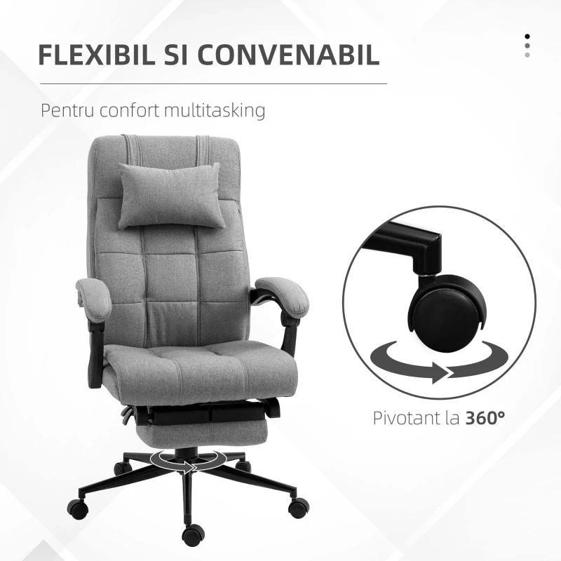 Vinsetto Scaun Ergonomic Rabatabil – Tetiera & Suport Picioare(m-6)