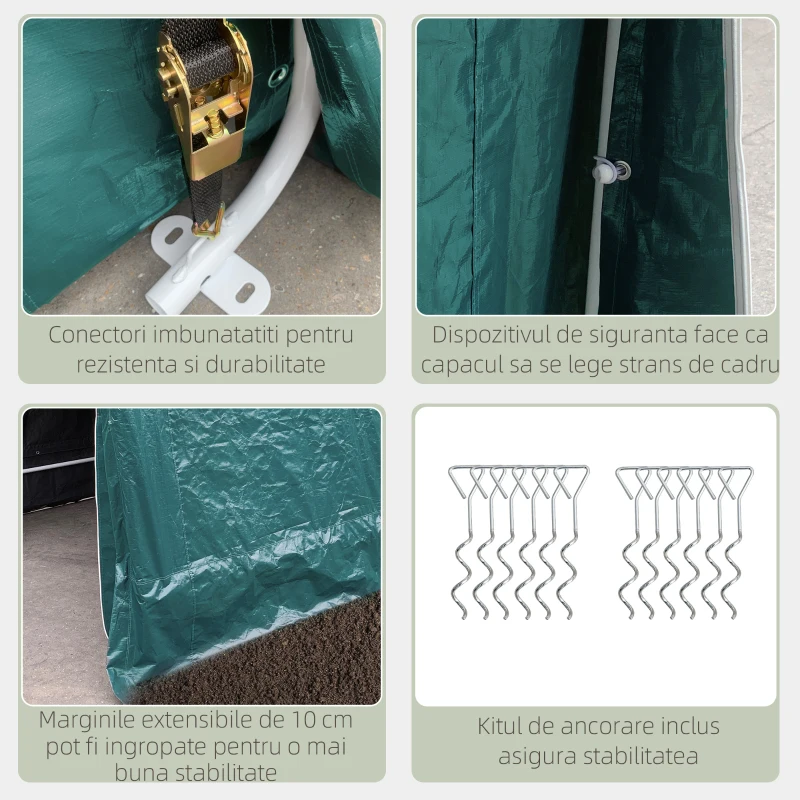 Outsunny Copertina Garaj 2,4×2 m – Pentru Auto, Moto si Biciclete(m-6)