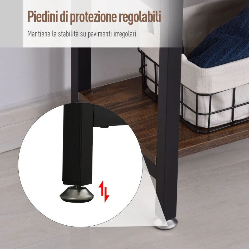 HOMCOM Grande Scaffale Libreria da Parete in Legno e Metallo Nero con 6 Ripiani, Stile Vintage Industriale, 100x30x182cm