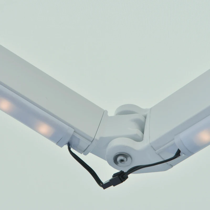 Outsunny Tenda da Sole a Bracci con Apertura Automatica, Telecomando e Luci a LED, Beige 250x200cm