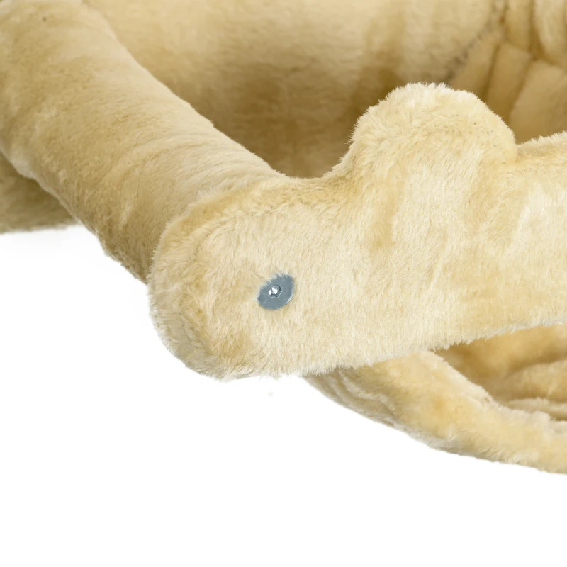 PawHut Katten trap, 5-delige set, 2 krabpalen, 2 platforms met pluche bekleding, hangmat, beige