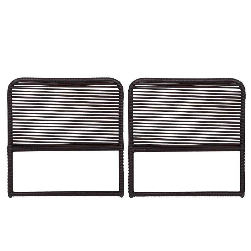 Outsunny Lot de 2 accoudoirs Salon de Jardin dim. 63L x 60l cm (épaisseur : 2,5 cm) résine tressée Chocolat