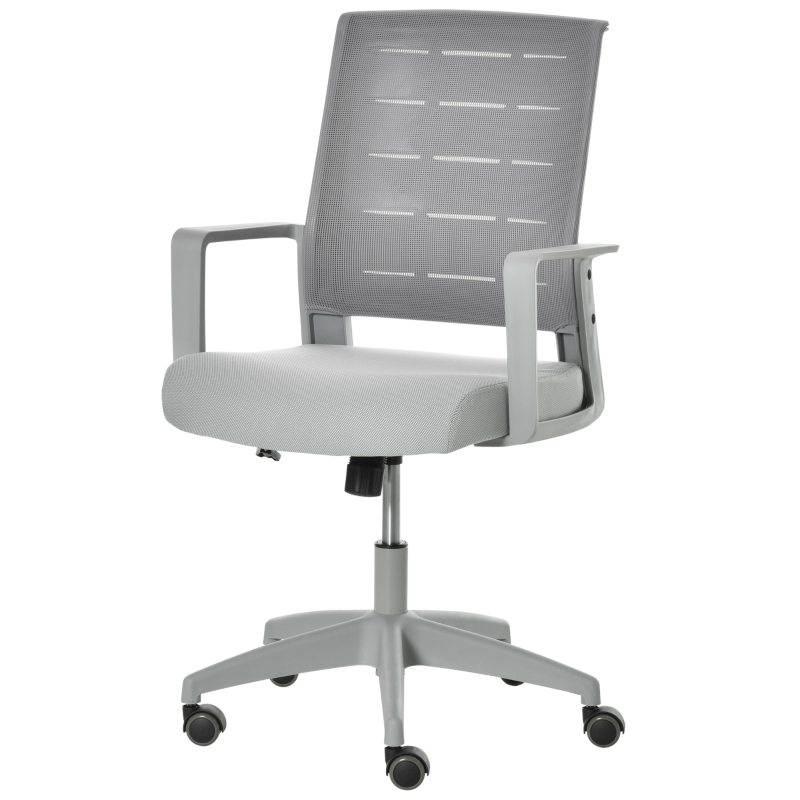 Vinsetto Chaise de Bureau Fauteuil de Bureau Ergonomique Hauteur réglable pivotante 360° revêtement Maille Gris