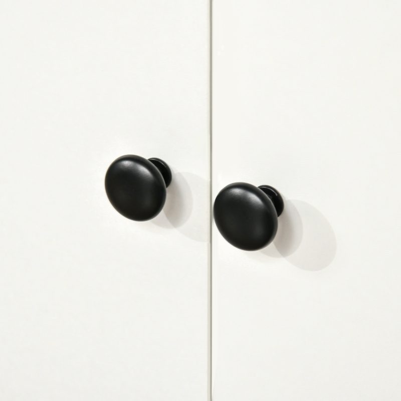 HOMCOM Freestanding Kitchen Cupboard, Modern Kitchen Storage Cabinet with Doors and Adjustable Shelves, 180cm, White