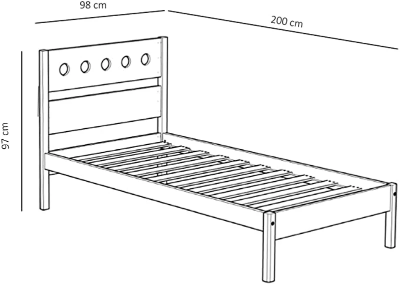 HOMCOM Lit Enfant 90 x 190 cm - Structure lit avec tête de lit et sommier à Lattes Inclus - pin Massif MDF Classe E1 Blanc