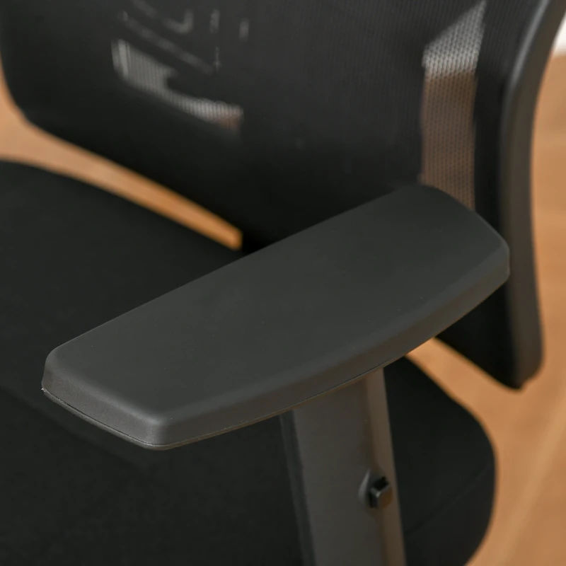 Vinsetto Chaise Bureau Ergonomique Fauteuil de Bureau Grand Confort avec Appui-tête et Dossier inclinable Hauteur Assise réglable Tissu Maille Noir