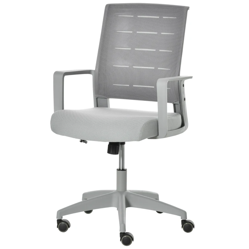 Vinsetto Chaise de Bureau Fauteuil de Bureau Ergonomique Hauteur réglable pivotante 360° revêtement Maille Gris