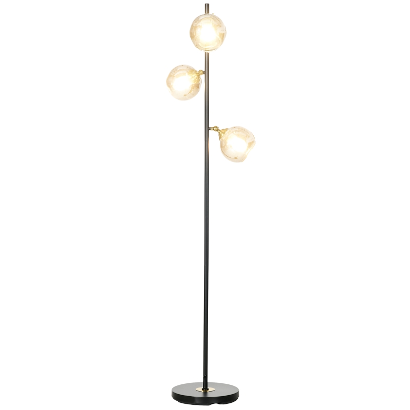 Homcom Lampa Podea cu 3 Lumini – Moderna cu Abajur Glob