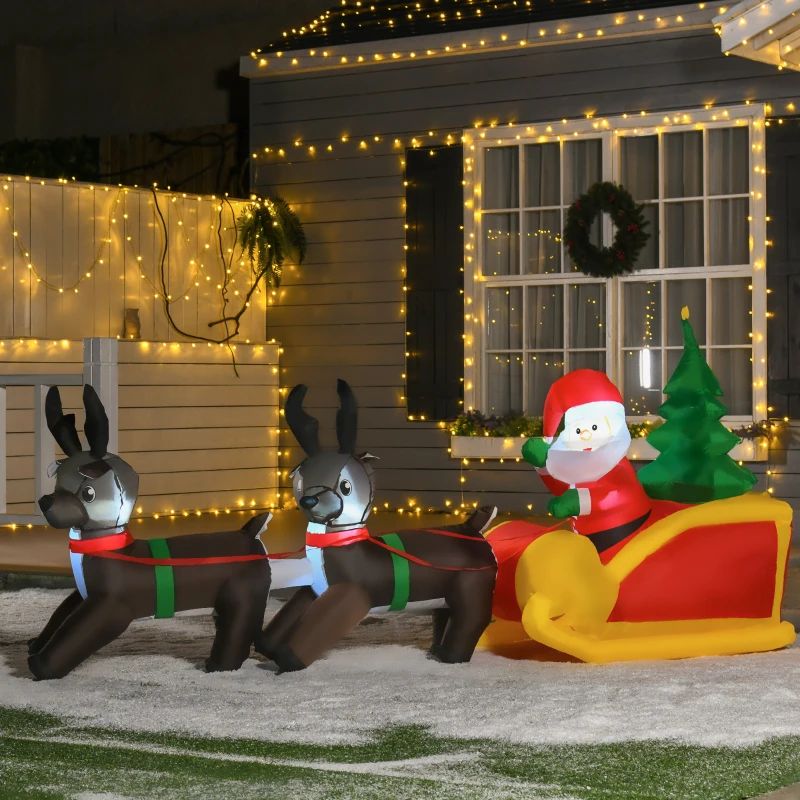 HOMCOM Ledfiguur motief Kerstman met slee