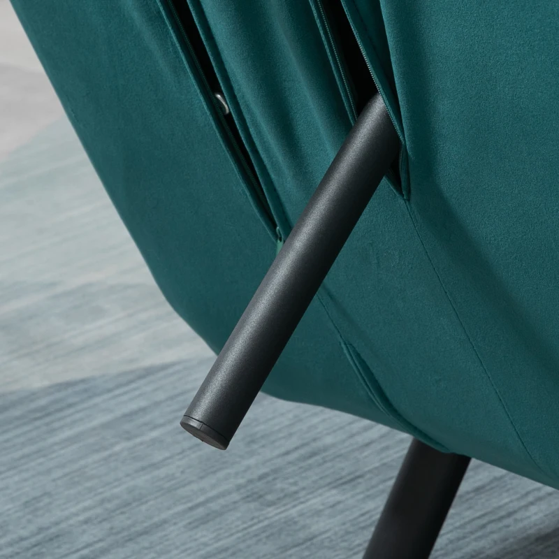 HOMCOM Canapea Extensibila 3‑in‑1 – Catifea Verde cu Spatar Reglabil(m-8)