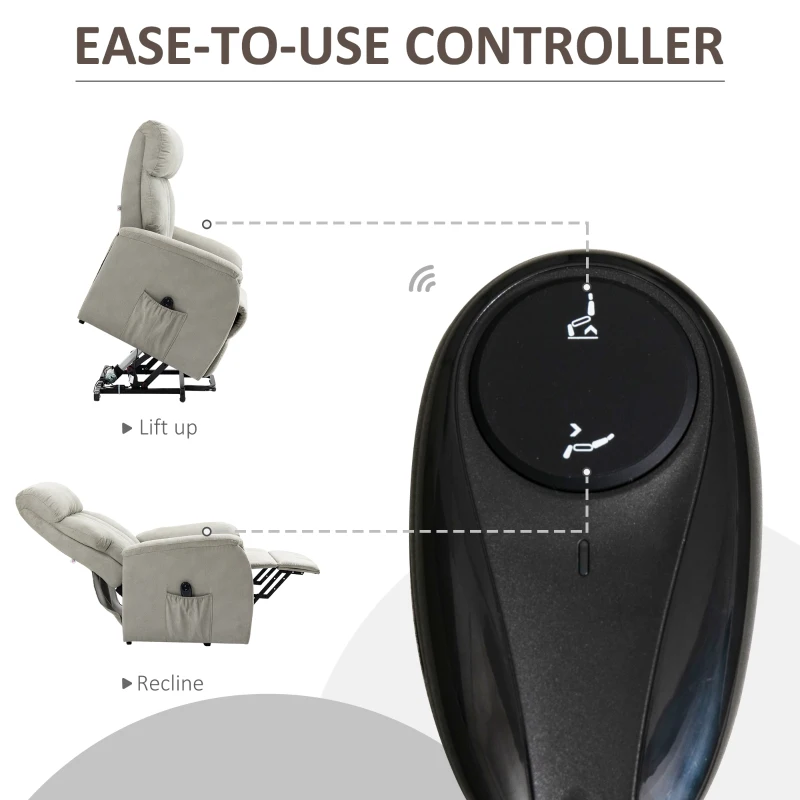 Homcom Fotoliu Ridicare Electric – Reclinabil 150° cu Telecomanda