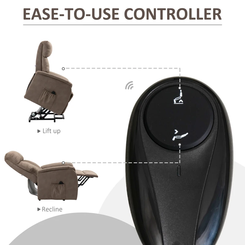 Homcom Fotoliu Ridicare Persoane – Rabatabil 150°, Cu Telecomanda, Maro