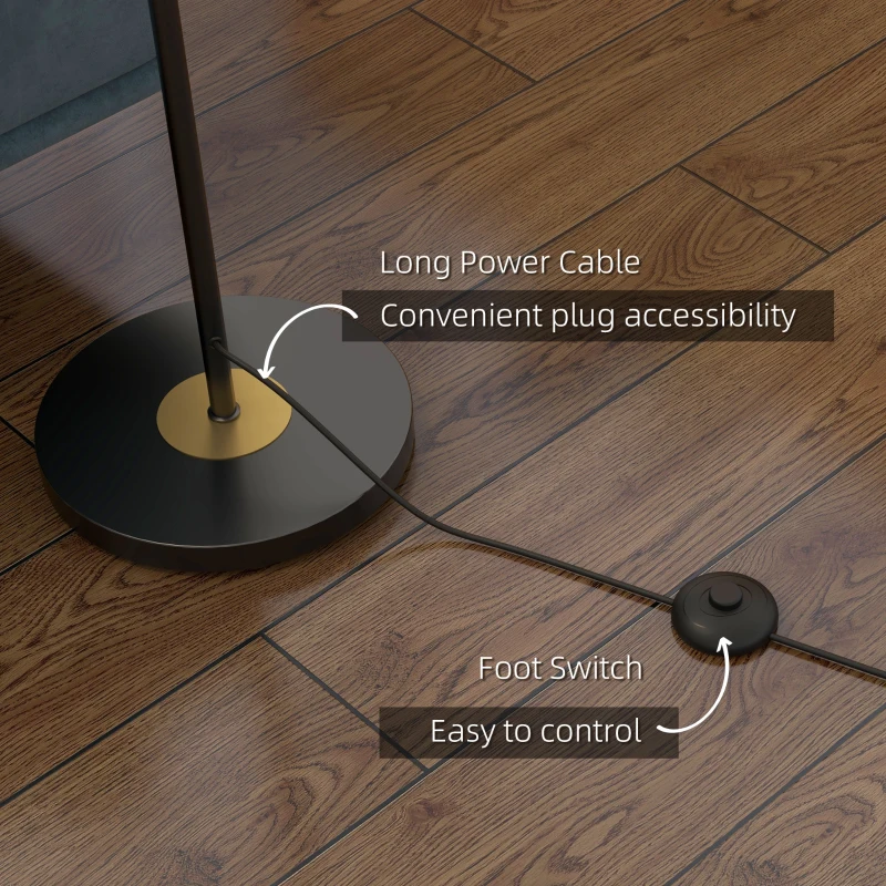 Homcom Lampa Podea cu 3 Lumini – Moderna cu Abajur Glob