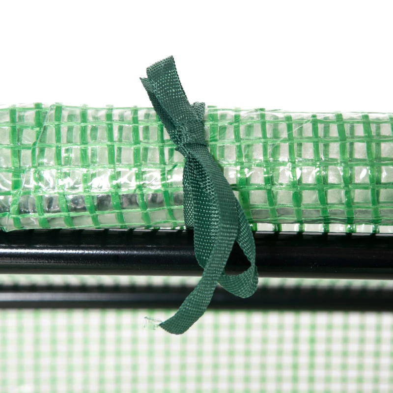 Outsunny Seră de Grădină Tip Cabană cu Acoperiș din PE, Seră pentru Grădină cu Țăruși și Margini Extinse, 120x60x60 cm, Verde
