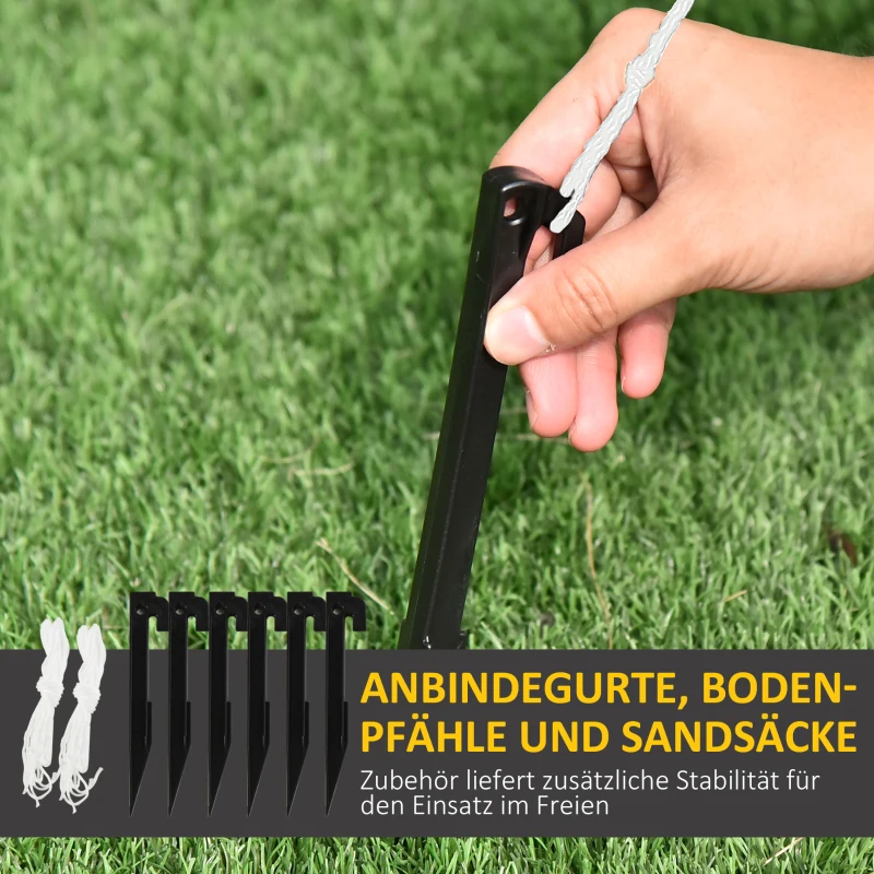 HOMCOM Aufblasbarer Weihnachtsmann mit LED-Beleuchtung inkl. Gebläse, Halteseilen, Bodenspieße, Sandsäcke,140cm x 85cm x 250cm