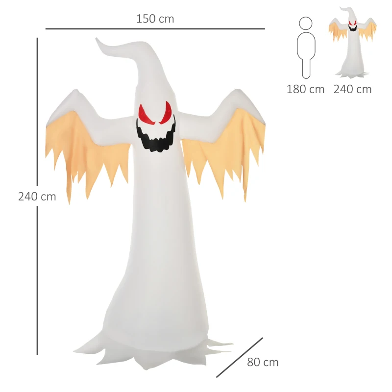 HOMCOM Halloween opblaasbaar spook(m-3)