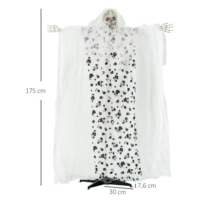 Outsunny 175cm Halloween-decoratie Ghost Bride Eye Glow Horror Sounds