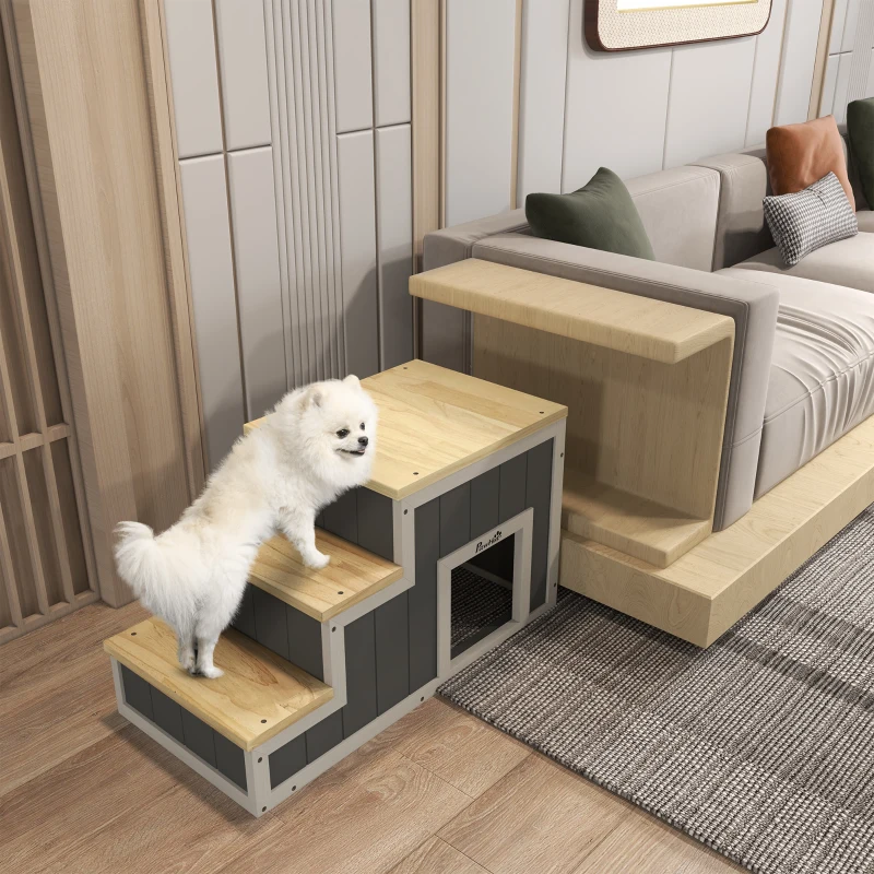 PawHut Console tafel, dressoir, 2 niveaus, gepoedercoat staal, 90 x 30 x 75cm, zwart