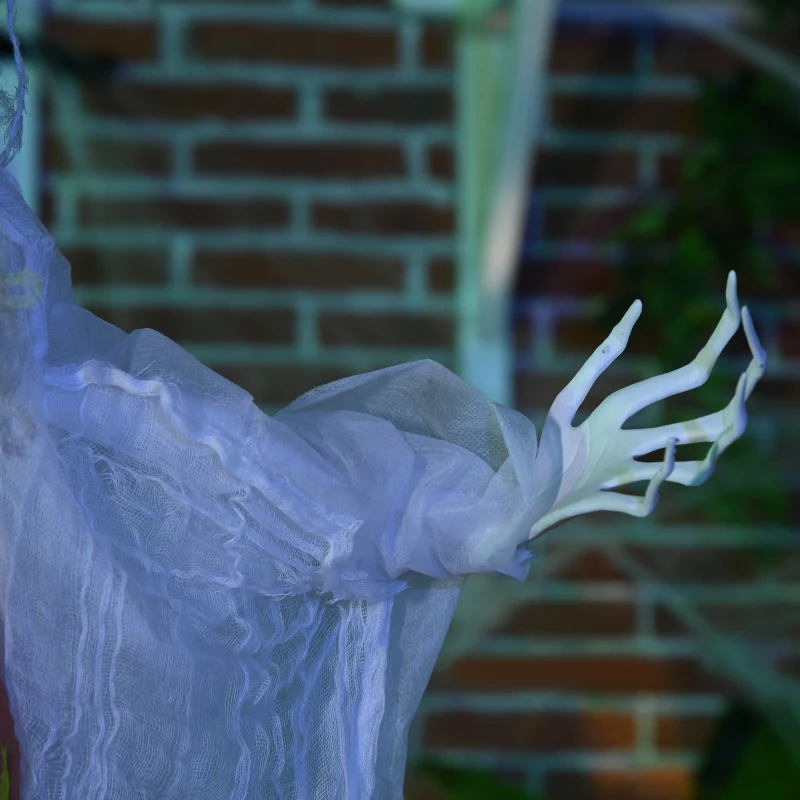 HOMCOM Duch na Halloween, Dekoracja na Halloween, Funkcja dźwięku, z czujnikiem ruchu i światłami LED, 60 cm x 18 cm x 183 cm