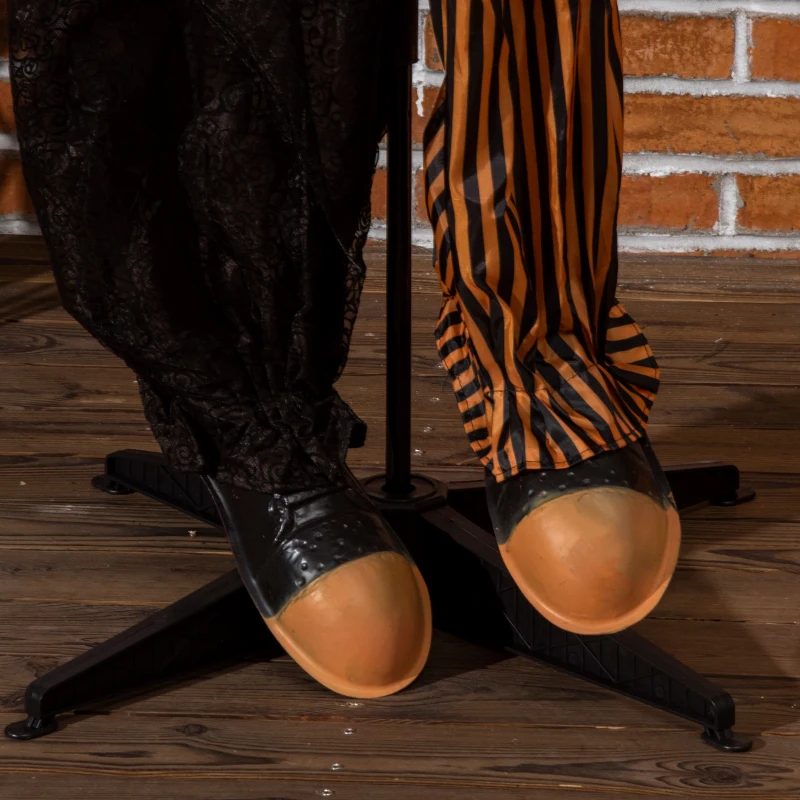 Outsunny Dekoracja Halloween Horror Clown ze specjalnymi efektami i dźwiękiem 100 cm x 18 cm x 153 cm