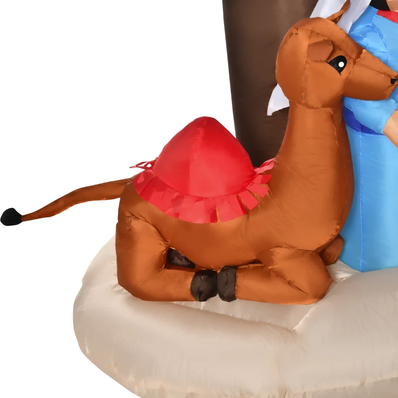 HOMCOM Aufblasbarer Weihnachtsbogen 2 m Bibel-Bogen von Jesus' Geburt Weihnachtsdekoration Aufblasbare Weihnachtskrippe 1,8 m Bogen mit LED-Lichter wasserdicht automatisches Aufblasen Polyester