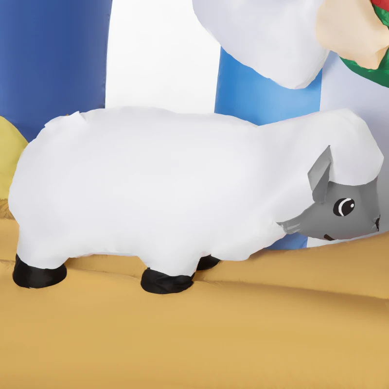 Outsunny Weihnachtsdeko, Weihnachtskrippe mit Torbogen, aufblasbar, groß, inkl. Gebläse, 206 x 95 x 157 cm