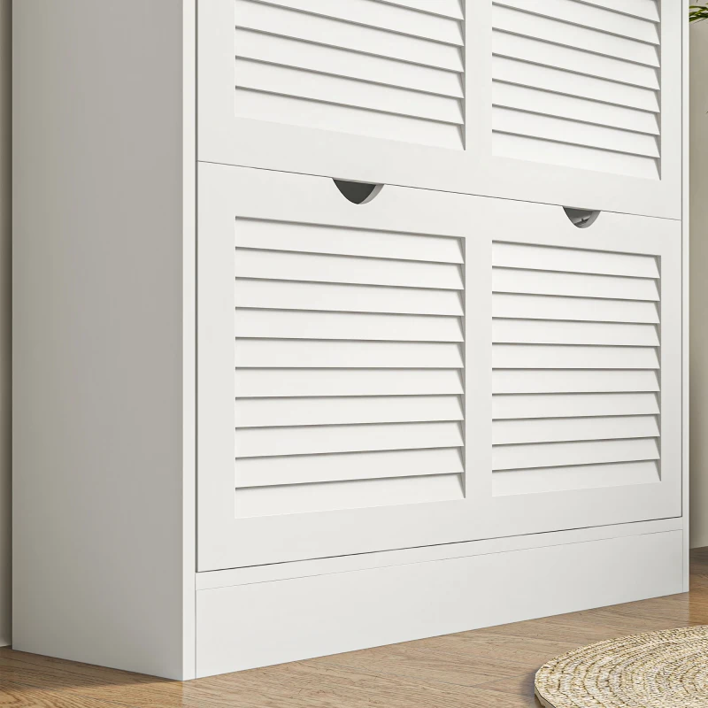 HOMCOM Dulap Pantofi ingust – 2 Usi Rabatabile, Model Decorativ(m-9)