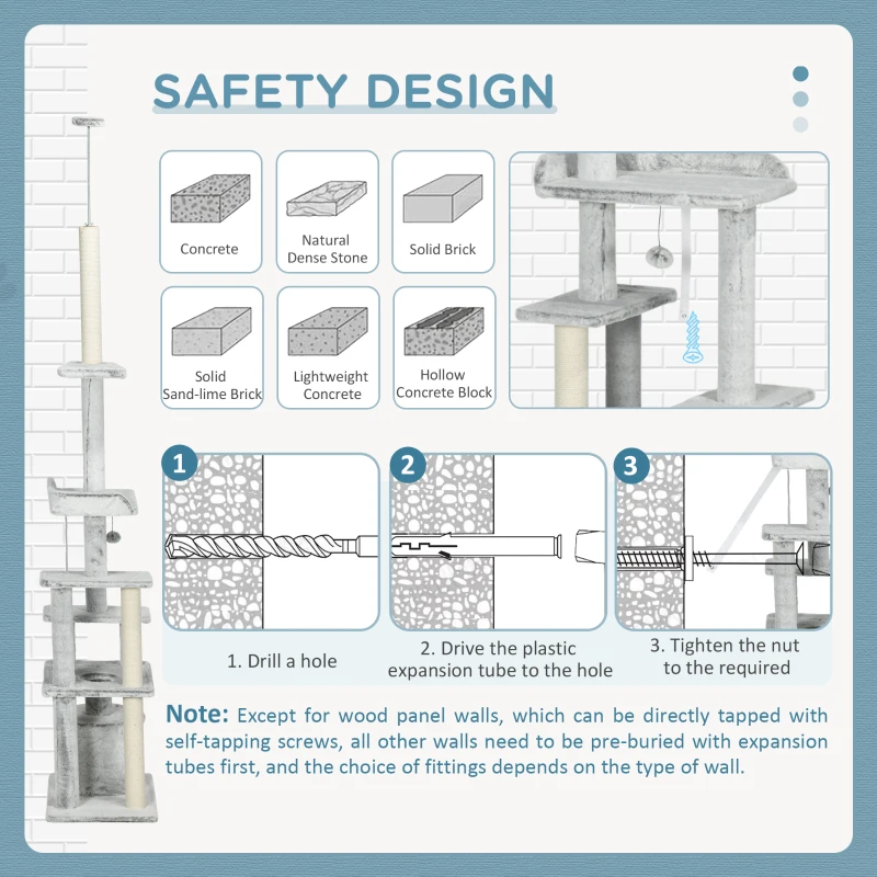 PawHut Copac pentru Pisici de Interior Turn de Joaca Centru de Activitati de Escaladare Turn de Zgariere Apartament Perne Inaltime Reglabilaaccesorii animale feline sala de gimnastica pisoi lounge mobila sufragerie