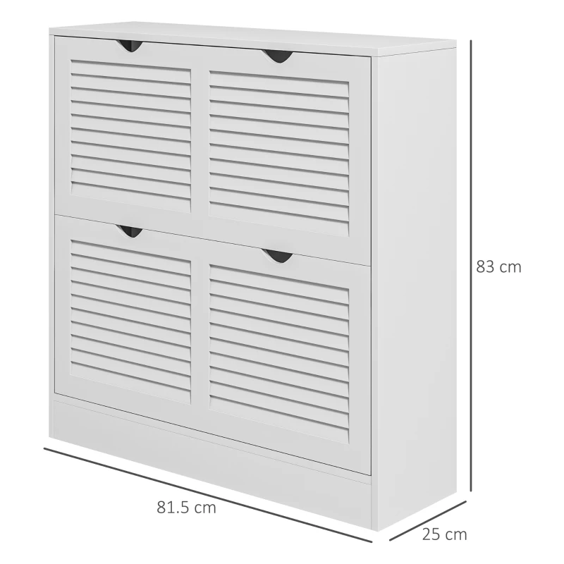 HOMCOM Dulap Pantofi ingust – 2 Usi Rabatabile, Model Decorativ(m-3)