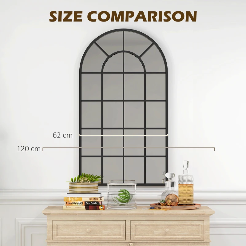Homcom Oglinda Arcuita cu Cadrul Metalic – Design Modern