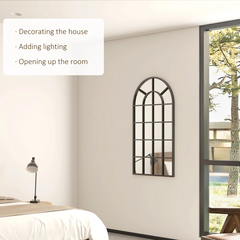 Homcom Oglinda Arcuita cu Cadrul Metalic – Design Modern