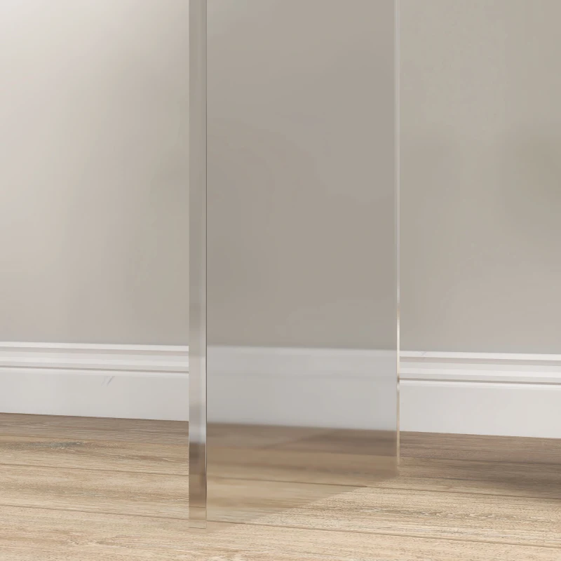 HOMCOM Masa Laterala din Acril Masa Laterala Moderna Fara Colturi cu Margini Rotunjite Spatiu de Depozitare pentru Spatii Mici Transparenta