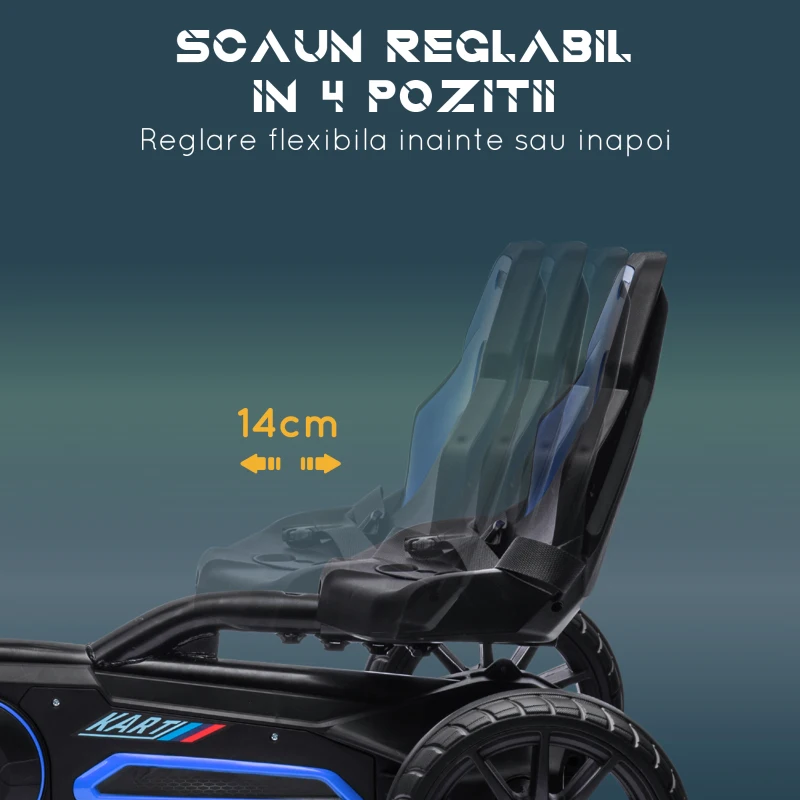 Homcom Kart Copii 3–8 Ani – Pedale, Scaun Reglabil & Roti EVA