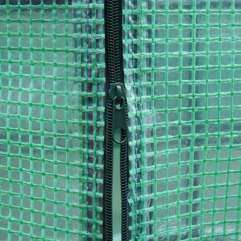 Outsunny  Hexagon Walk In Greenhouse PE Planter Flower Growth with Zipped Door 194 x 225H cm Walk-in Zipper Steel