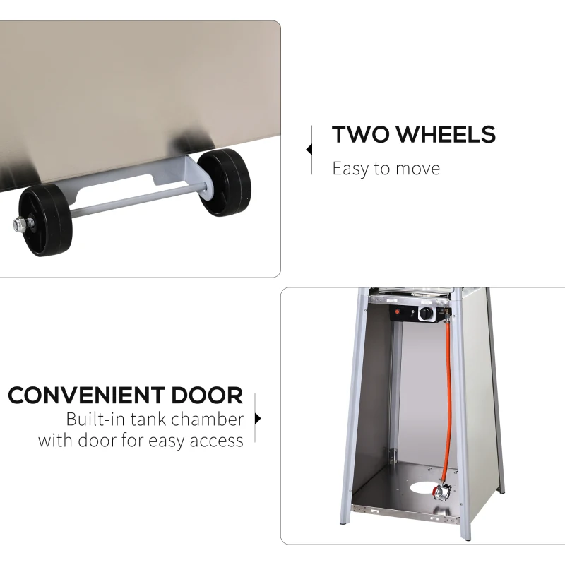 Outsunny Garden Deck Pyramid Patio Heater Propane Gas Flame Warmth