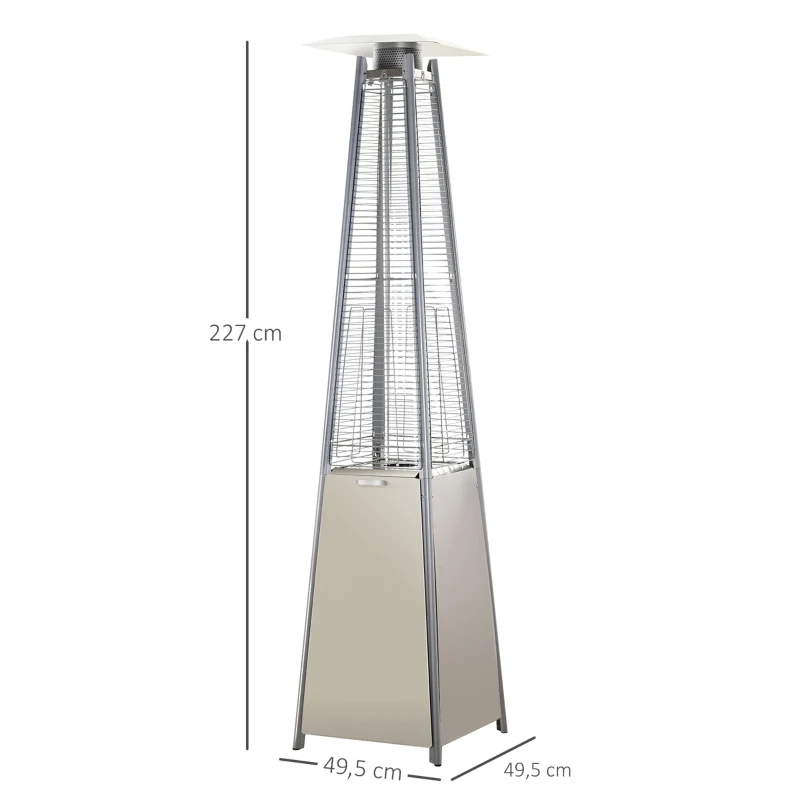 Outsunny Garden Deck Pyramid Patio Heater Propane Gas Flame Warmth