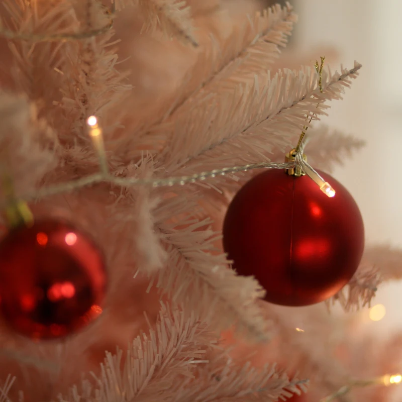 HOMCOM 6FT Pink Artificial Christmas Tree, Xmas Holiday Decoration Ornament with Metal Stand, for Pretty Home